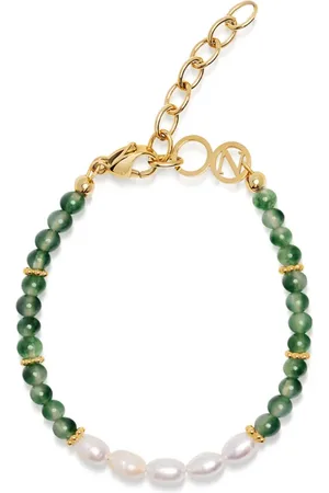 Nialaya Baroque pearl-agate beaded bracelet