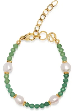 Nialaya Pearl-aventurine beaded bracelet