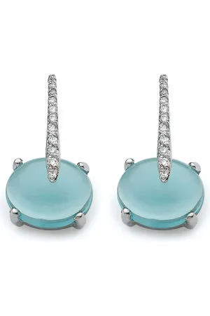 Maviada 18kt white gold Sardinia Short diamond and topaz drop earrings