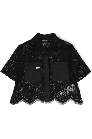 MONNALISA Lace cropped shirt