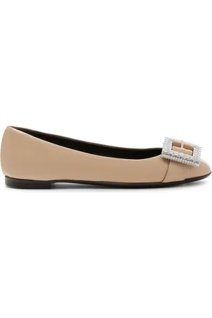 Giuseppe Zanotti Buckle-detail leather balarina shoes