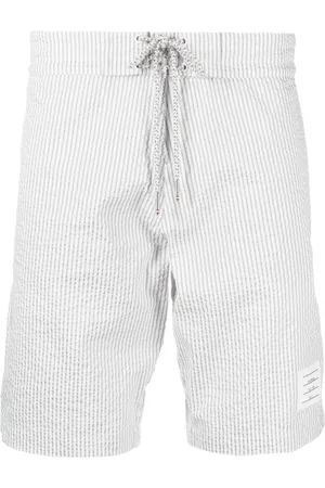 Thom Browne Seersucker stripe-print swim shorts
