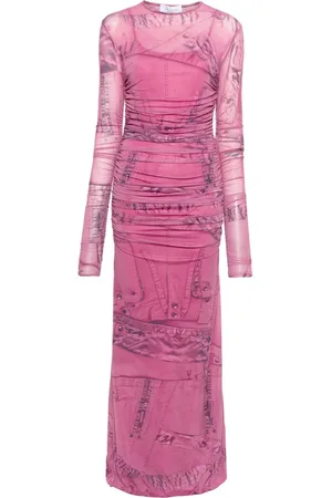 BLUMARINE Cargo-print gathered maxi dress