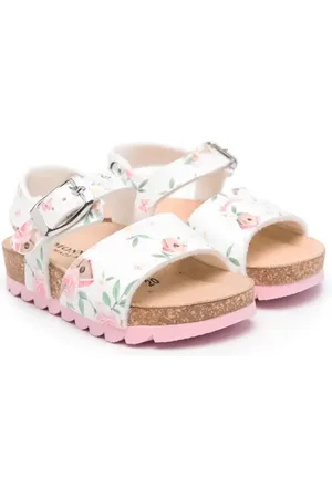 MONNALISA Graphic-print leather sandals