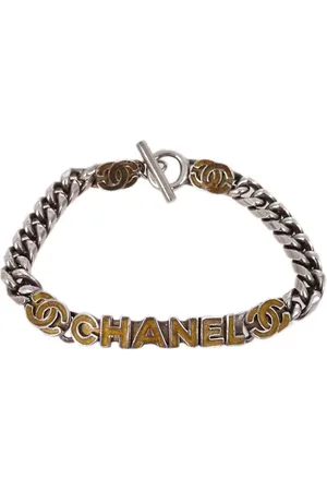 CHANEL 2000 logo-lettering chunky bracelet