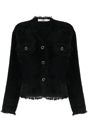 B+AB V-neck brushed-finish cardigan
