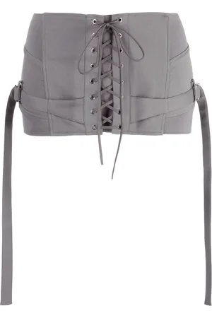 KNWLS Strap-detail lace-up miniskirt