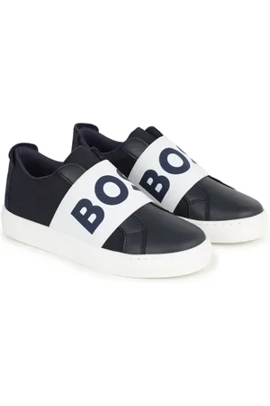 HUGO BOSS Logo-strap leather sneakers