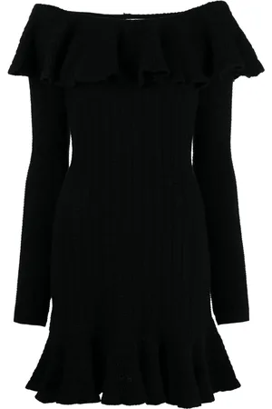 BLUMARINE Square-neck wool minidress