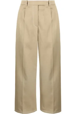 Thom Browne Pleated cropped cotton trousers