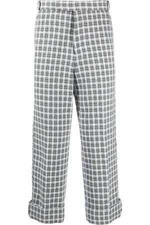 Thom Browne Backstrap-detail checked tailored trousers