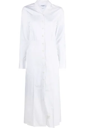 Thom Browne Pleated poplin shirtdress