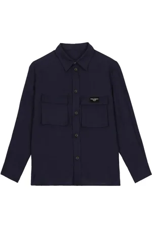 Dolce & Gabbana Logo-patch linen shirt
