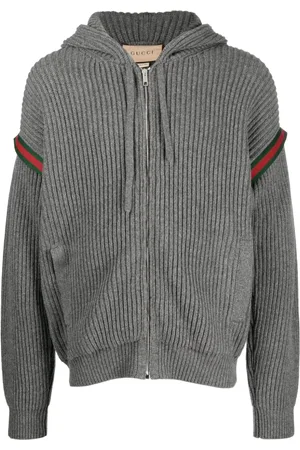 Gucci Web ribbed zip-up hoodie
