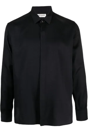 Saint Laurent Long-sleeved silk-linen shirt