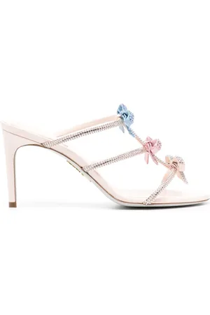 RENE CAOVILLA 100mm crystal-embellished satin mules
