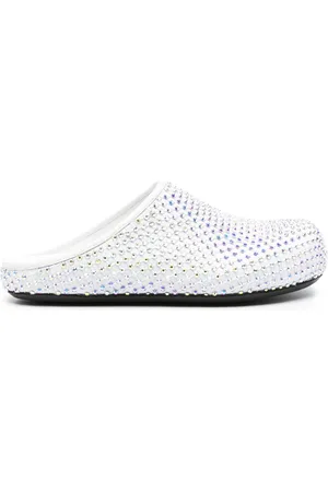 Marni Rhinestone-embellished leather slippers