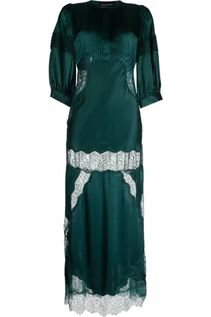 Cynthia Rowley Charmeuse lace silk dress