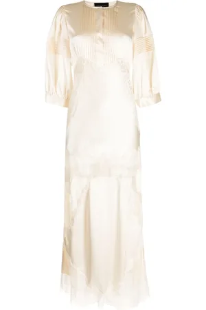 Cynthia Rowley Charmeuse lace silk dress