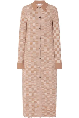 ROSETTA GETTY Checkerboard-knit shirtdress