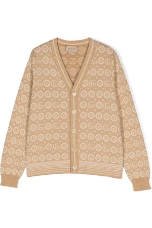 Gucci Logo intarsia-knit V-neck cardigan