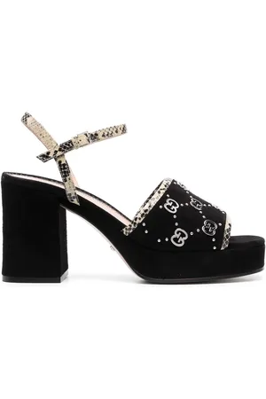 Gucci 60mm logo-plaque suede sandals