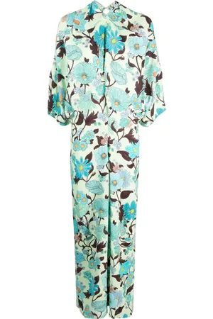 Stella McCartney Garden-print crepe long dress
