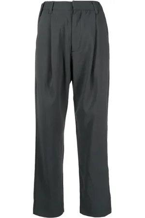 Izzue Pintuck-detail straight-leg trousers
