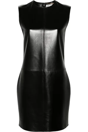 Saint Laurent Sleeveless leather minidress