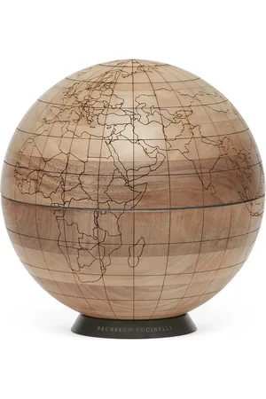 Brunello Cucinelli Engraved wooden globe