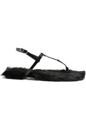 Saint Laurent Cassandra faux fur-lined sandals
