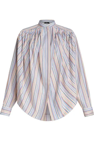 Etro Striped gathered cotton blouse