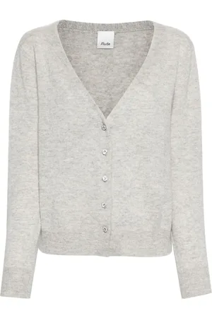 Allude V-neck fine-knit cardigan