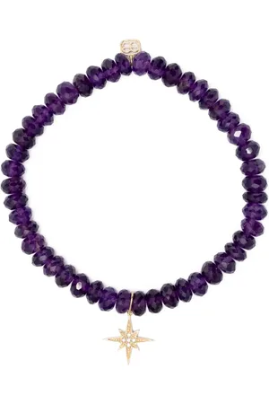 Sydney Evan 14kt yellow gold Starburst amethyst and diamond bracelet