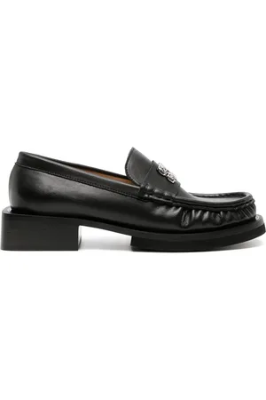 Ganni Butterfly-plaque faux-leather loafers