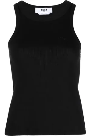 Msgm Embroidered-logo ribbed tank top
