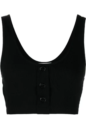 Moschino Ribbed-knit crop top