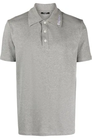 Balmain Logo-embroidered cotton polo shirt