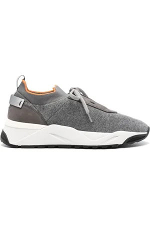 santoni Panelled knitted sneakers