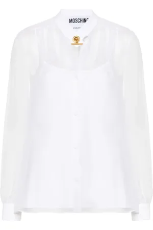 Moschino T-bar fastening silk blouse