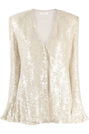 LAPOINTE Sequinned V-neck blouse
