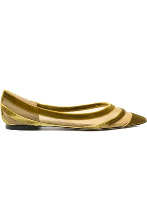 Jimmy Choo Velvet mesh-panelled ballerina shoes