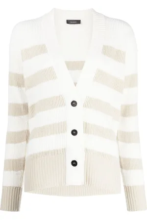 LORENA ANTONIAZZI Striped virgin wool cardigan