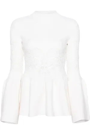 Chloé Guipure-panels flared jumper