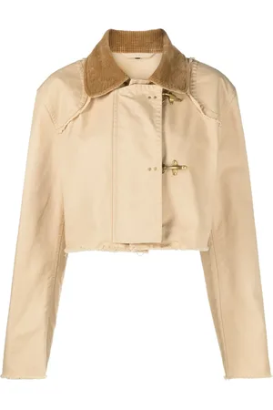 FAY Corduroy-collar cropped jacket