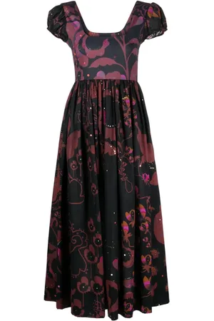 Cynthia Rowley Floral-print empire-line midi dress