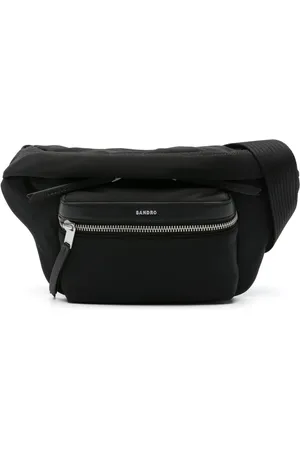 Sandro Logo-lettering leather-trim belt bag