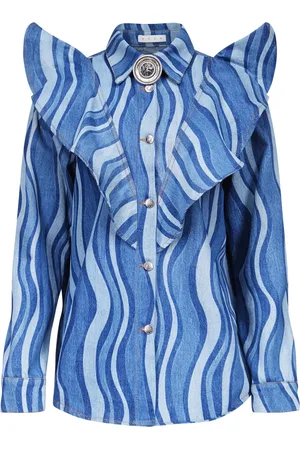 AREA Sunray-patterned denim shirt