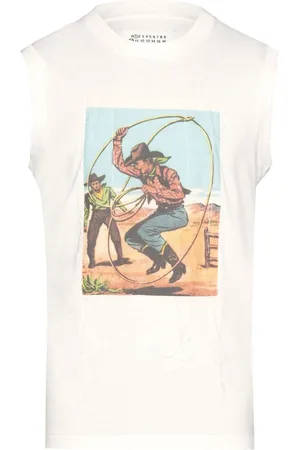 Maison Margiela Cowboy-print cotton tank top