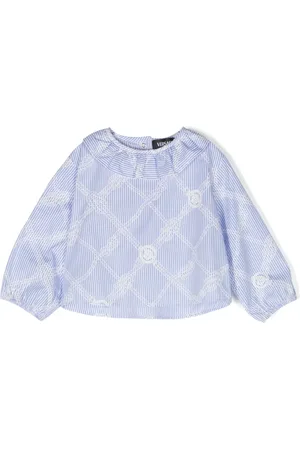 VERSACE Rope-print cotton blouse